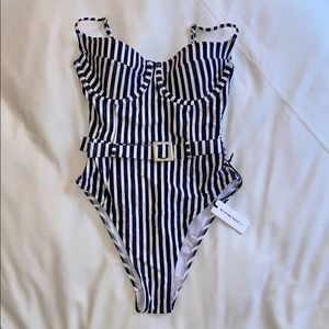 WeWoreWhat One Piece swimsuit Navy blue and white stripes - Size Small